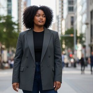 Woman’s Armani Black Double-Breasted Blazer - L